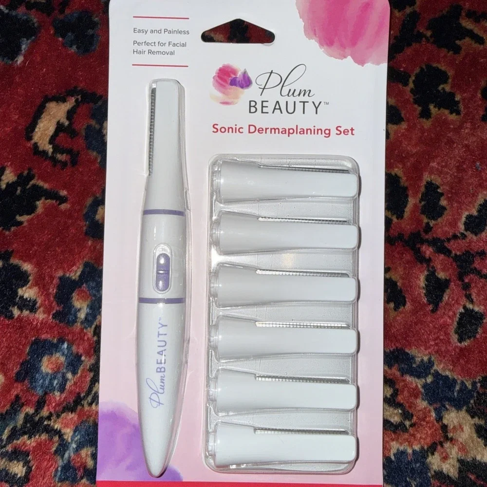 Plum Beauty Personal Hair Trimmer Portable Sonic Dermaplaning Set Battery